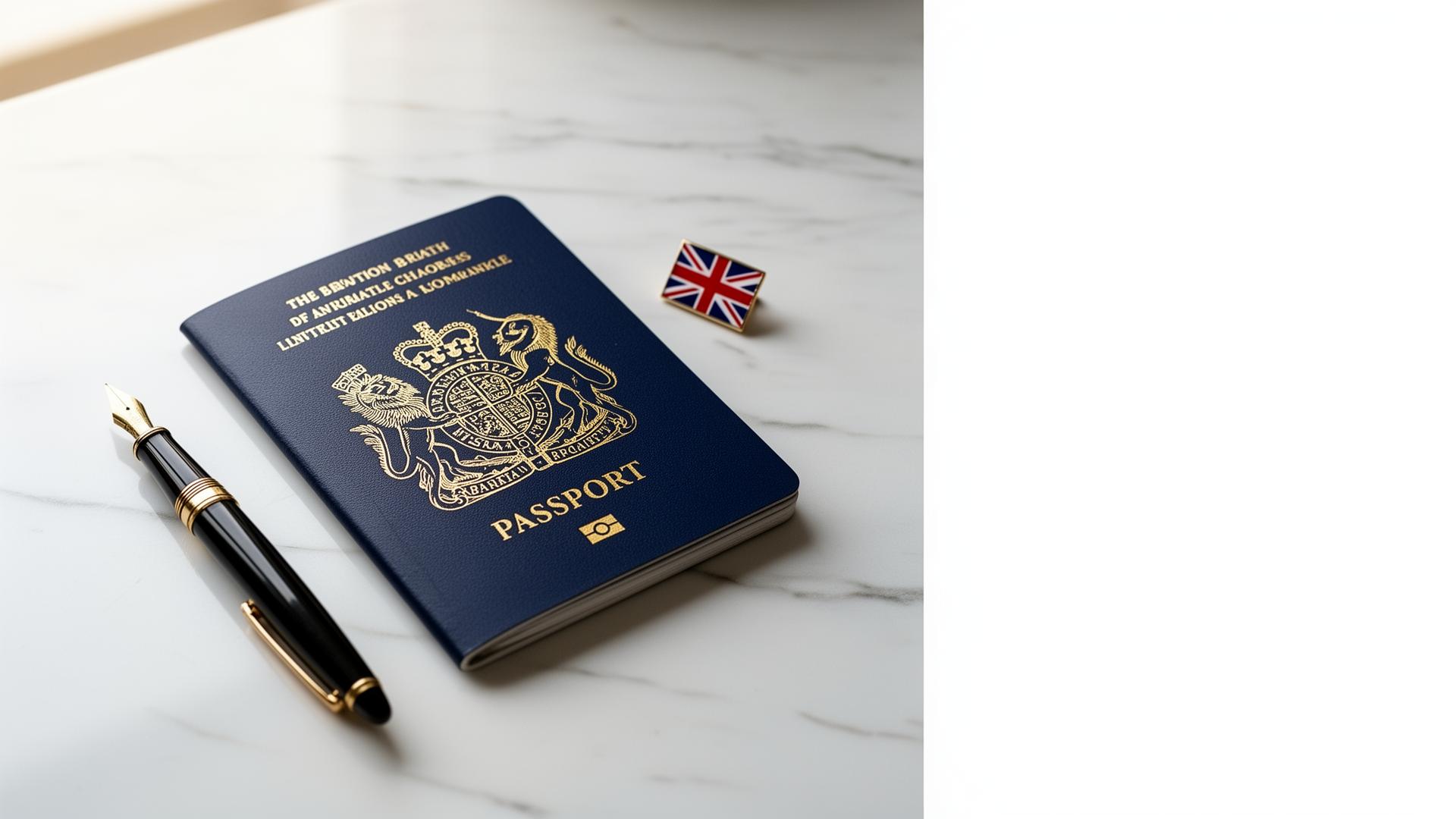 British passport on a desk
